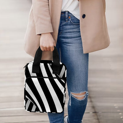 Black And White Twist Illusion Print Bible Tote Bag