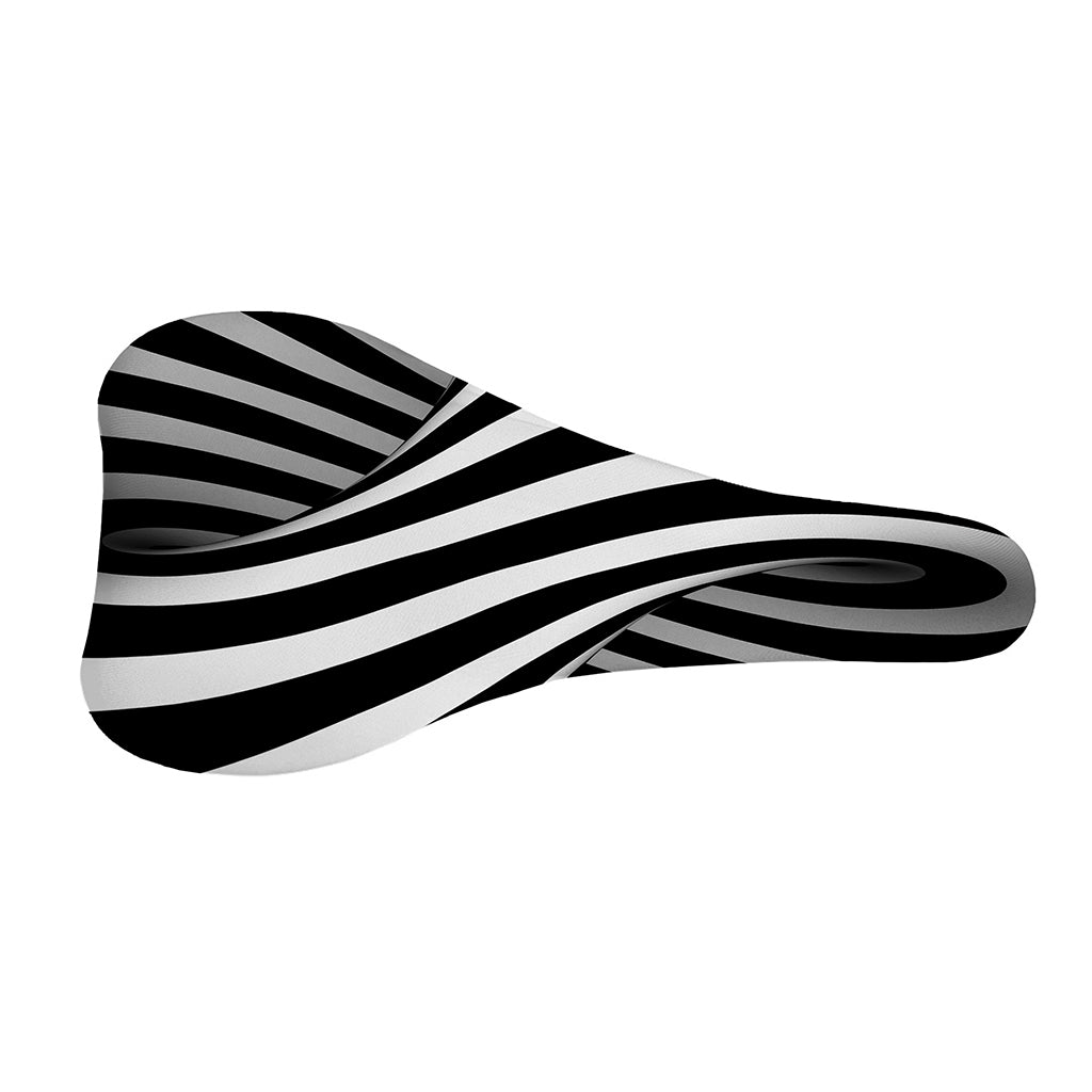 Black And White Twist Illusion Print Bicycle Seat Cover