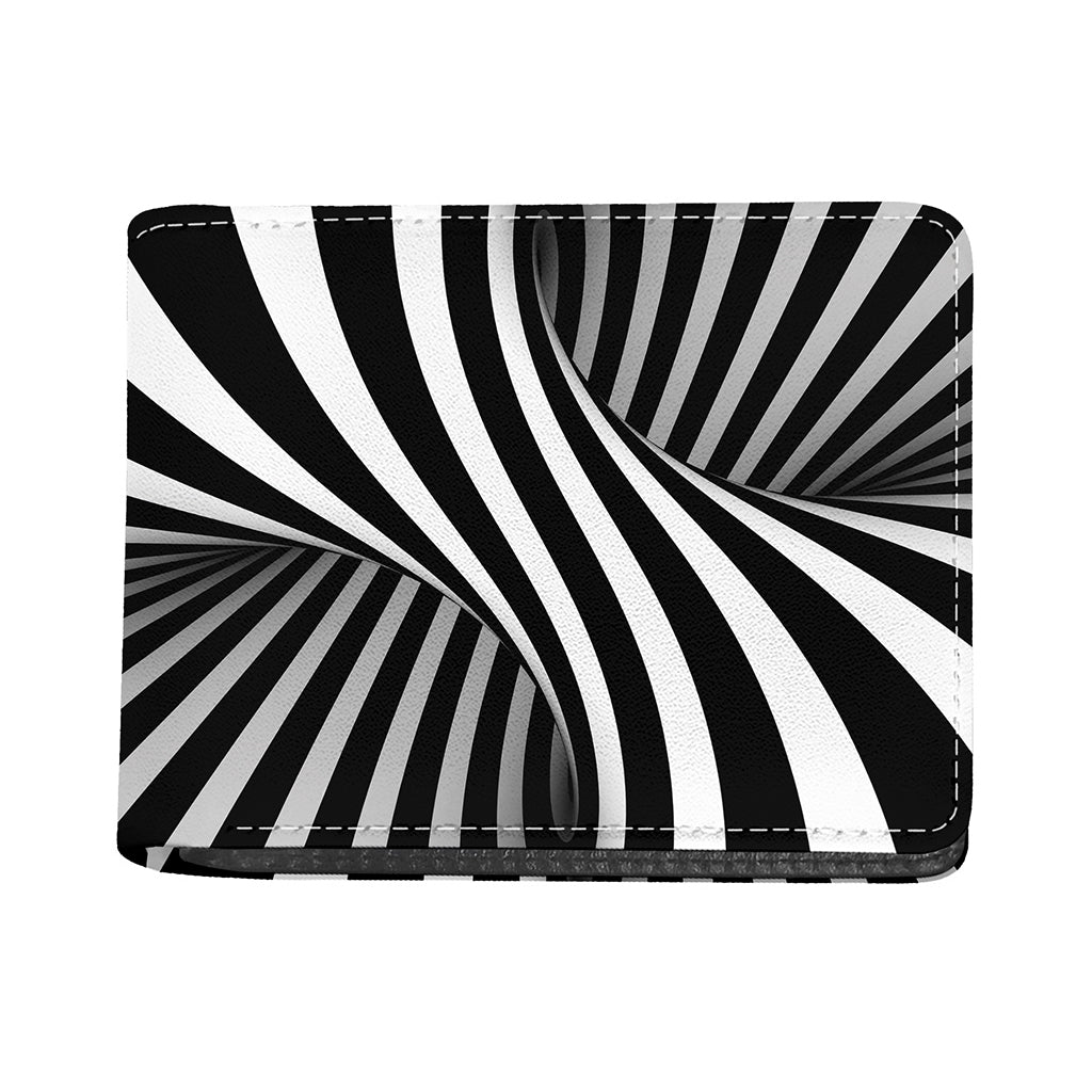 Black And White Twist Illusion Print Bifold Wallet