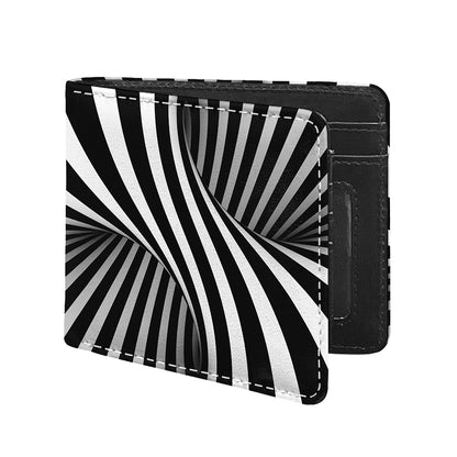 Black And White Twist Illusion Print Bifold Wallet