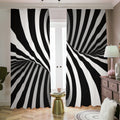 Black And White Twist Illusion Print Dimout Pencil Pleat Curtains
