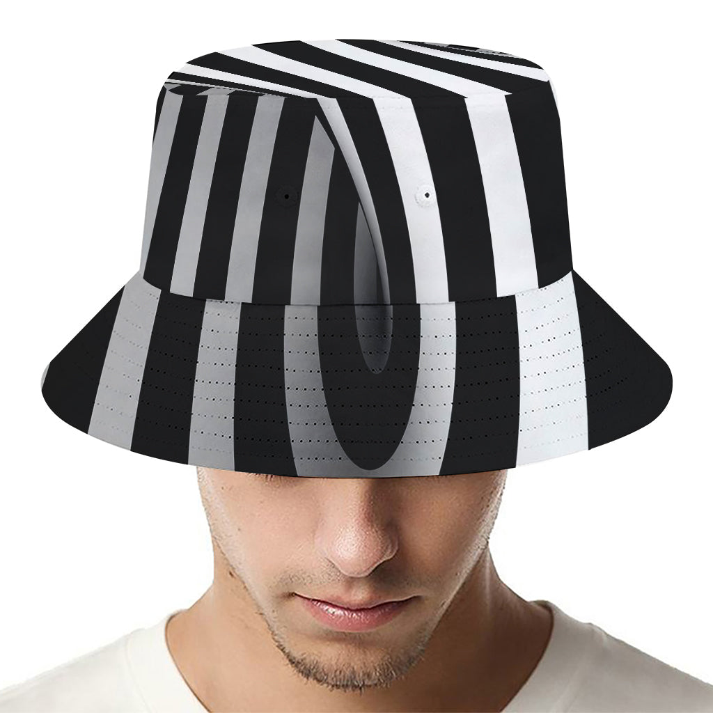 Black And White Twist Illusion Print Bucket Hat