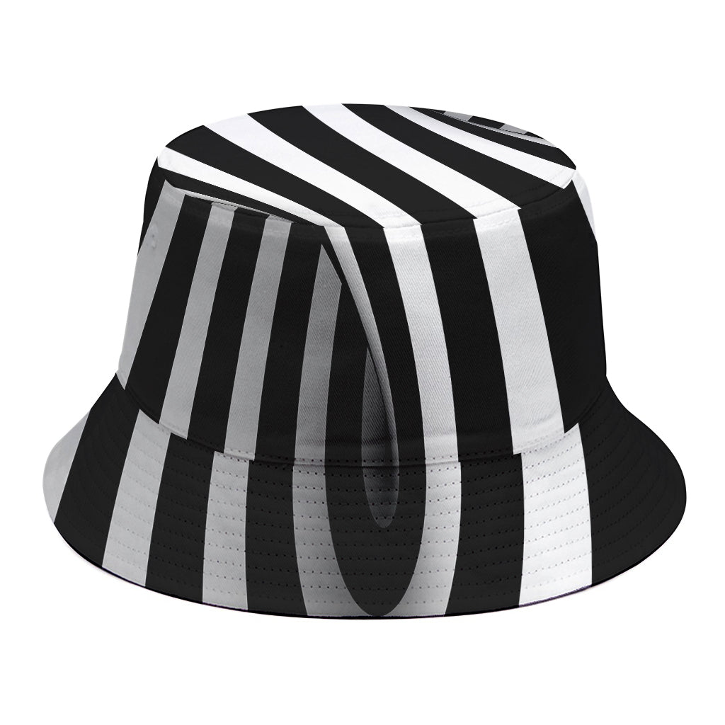 Black And White Twist Illusion Print Bucket Hat