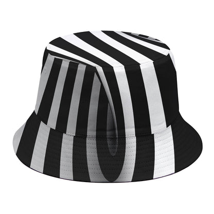 Black And White Twist Illusion Print Bucket Hat