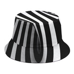Black And White Twist Illusion Print Bucket Hat