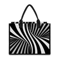 Black And White Twist Illusion Print Canvas Tote Bag