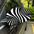 Black And White Twist Illusion Print Car Side Mirror Covers