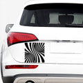 Black And White Twist Illusion Print Car Sticker