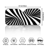 Black And White Twist Illusion Print Car Windshield Sun Shade