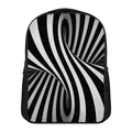 Black And White Twist Illusion Print Casual Backpack