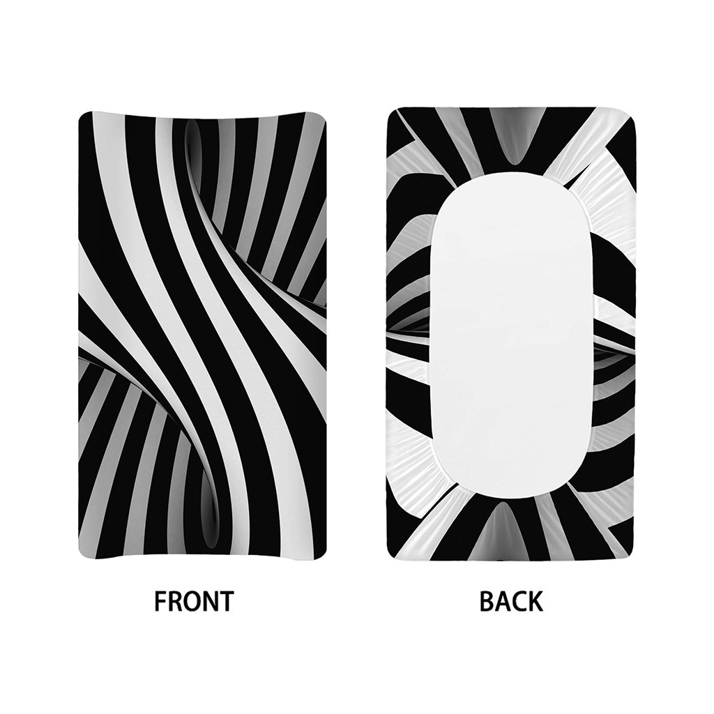 Black And White Twist Illusion Print Changing Pad Cover