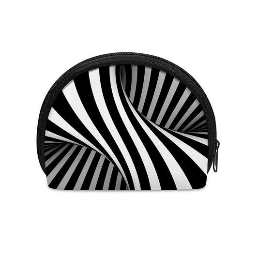Black And White Twist Illusion Print Coin Purse