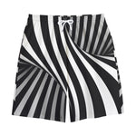 Black And White Twist Illusion Print Cotton Shorts