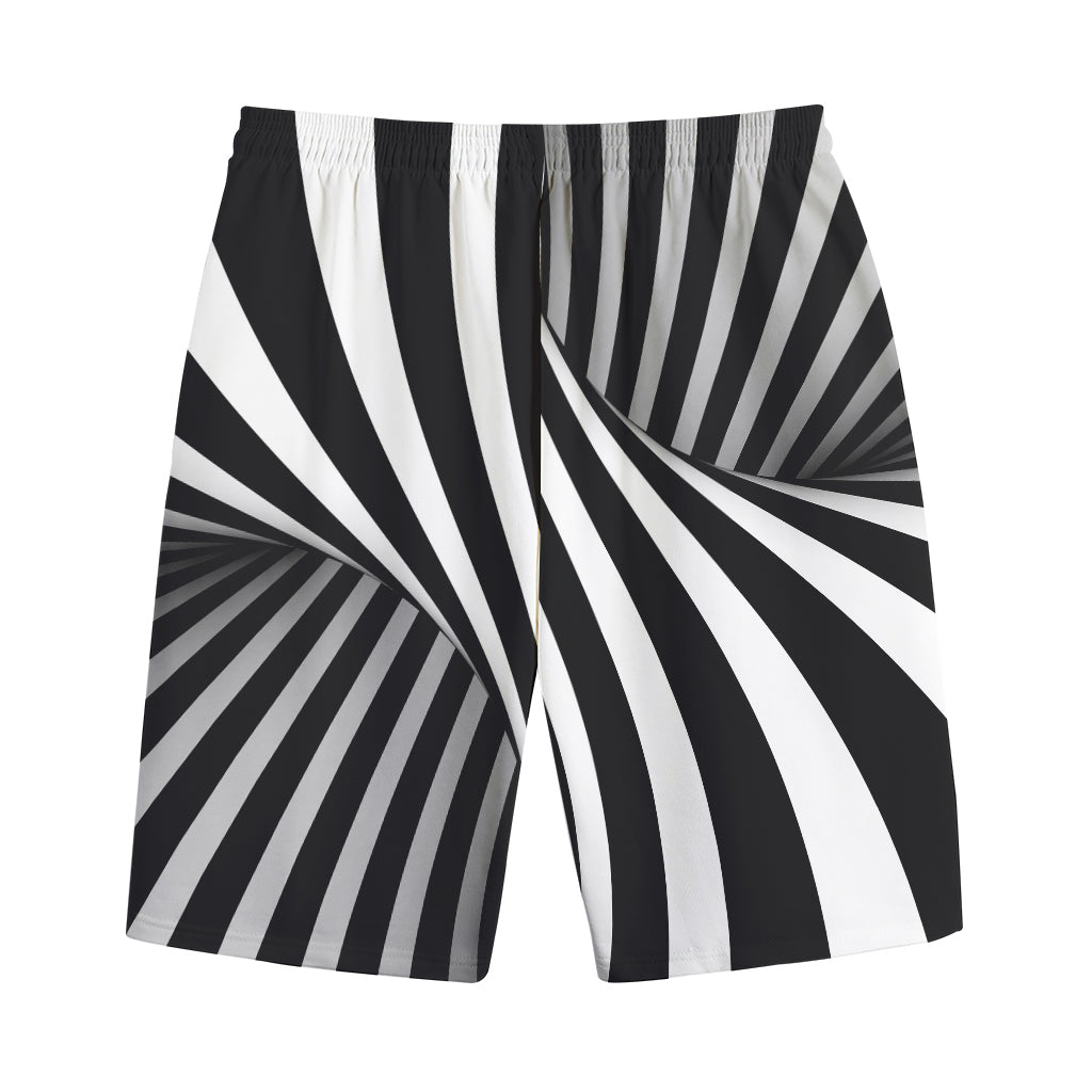 Black And White Twist Illusion Print Cotton Shorts