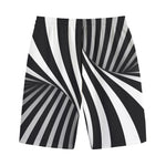 Black And White Twist Illusion Print Cotton Shorts