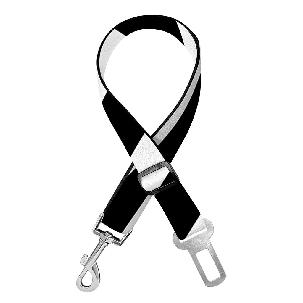 Black And White Twist Illusion Print Dog Seat Belt