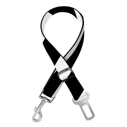 Black And White Twist Illusion Print Dog Seat Belt