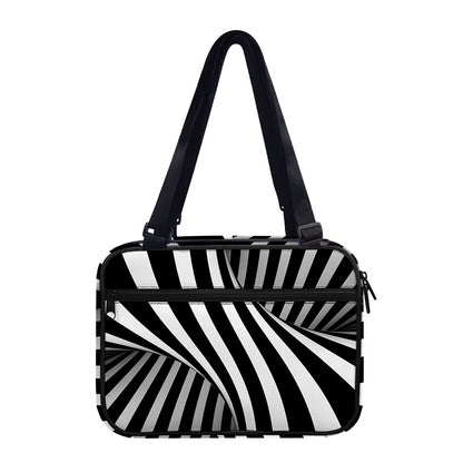 Black And White Twist Illusion Print Double Strap Bible Bag