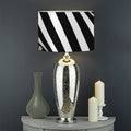 Black And White Twist Illusion Print Drum Lamp Shade