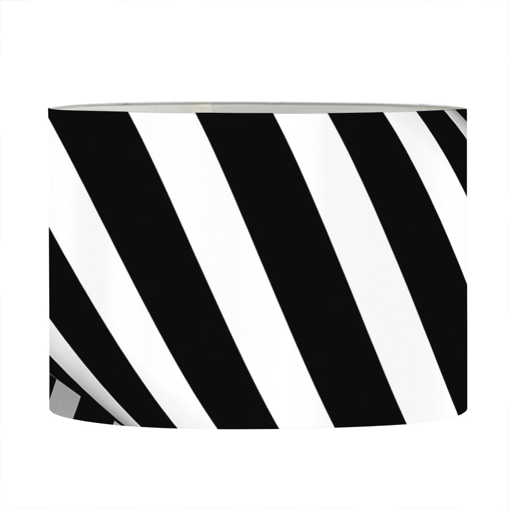 Black And White Twist Illusion Print Drum Lamp Shade