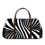Black And White Twist Illusion Print Duffle Bag