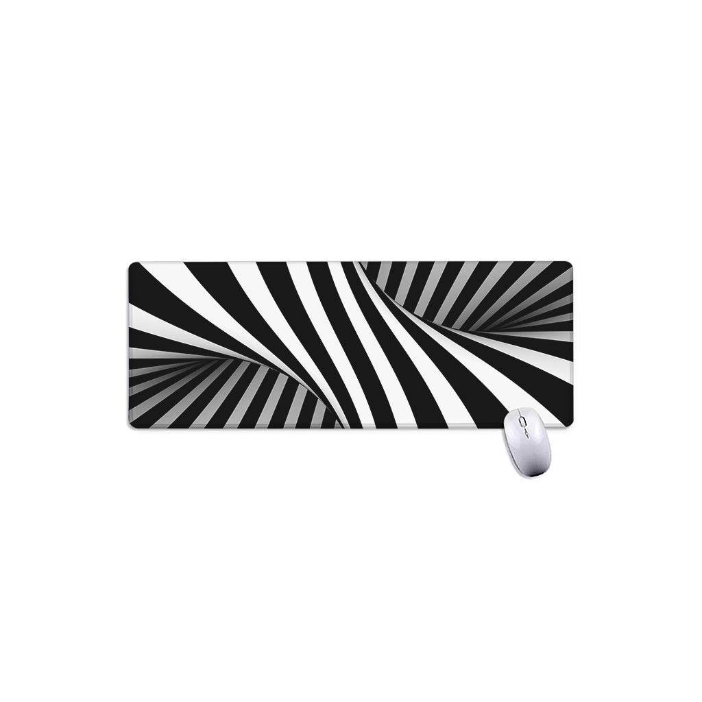 Black And White Twist Illusion Print Extended Mouse Pad