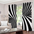 Black And White Twist Illusion Print Extra Wide Grommet Curtains