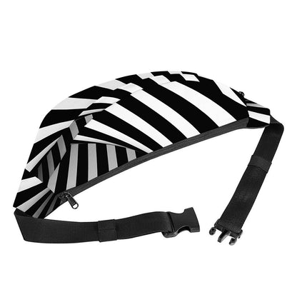 Black And White Twist Illusion Print Fanny Pack