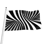 Black And White Twist Illusion Print Flag