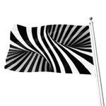 Black And White Twist Illusion Print Flag