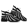 Black And White Twist Illusion Print Flat Ankle Boots