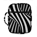 Black And White Twist Illusion Print Front Pocket Bible Bag