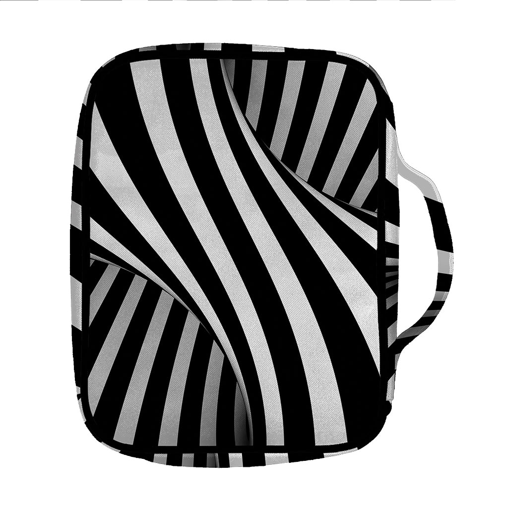 Black And White Twist Illusion Print Front Pocket Bible Bag