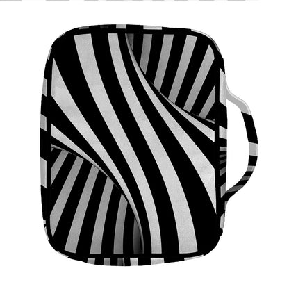 Black And White Twist Illusion Print Front Pocket Bible Bag