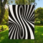 Black And White Twist Illusion Print Garden Flag