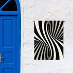 Black And White Twist Illusion Print Garden Flag