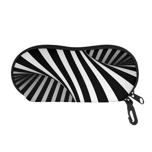 Black And White Twist Illusion Print Glasses Case
