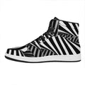 Black And White Twist Illusion Print High Top Leather Sneakers