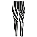Black And White Twist Illusion Print High-Waisted Pocket Leggings