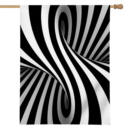 Black And White Twist Illusion Print House Flag