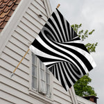 Black And White Twist Illusion Print House Flag