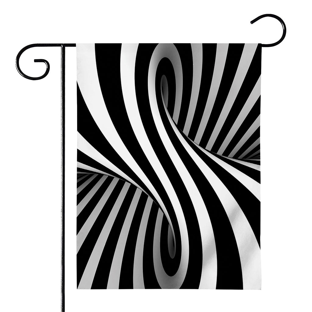 Black And White Twist Illusion Print House Flag