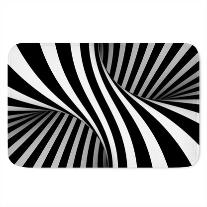 Black And White Twist Illusion Print Indoor Door Mat