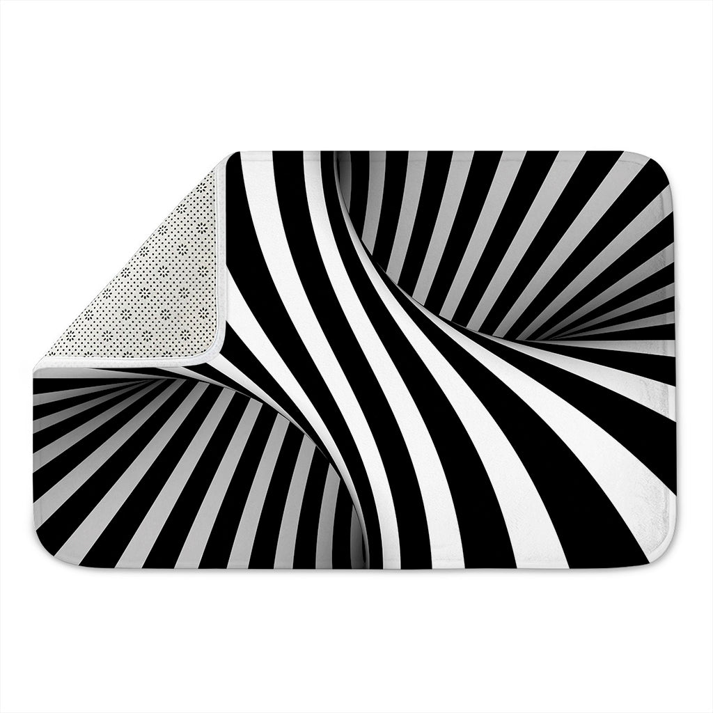 Black And White Twist Illusion Print Indoor Door Mat