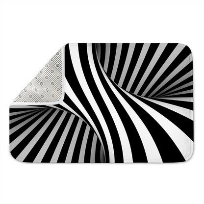 Black And White Twist Illusion Print Indoor Door Mat