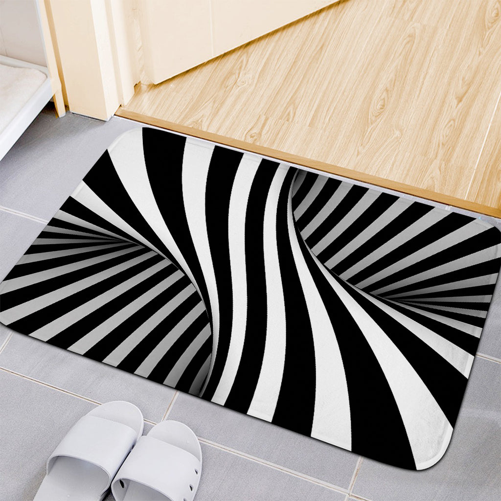 Black And White Twist Illusion Print Indoor Door Mat