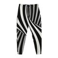 Black And White Twist Illusion Print Jogger Pants