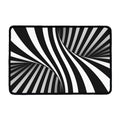 Black And White Twist Illusion Print Kitchen Mat