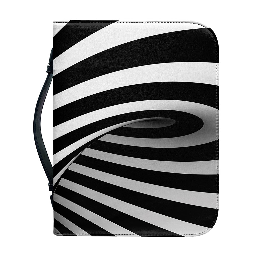 Black And White Twist Illusion Print Leather Bible Cover