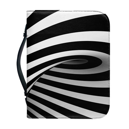 Black And White Twist Illusion Print Leather Bible Cover